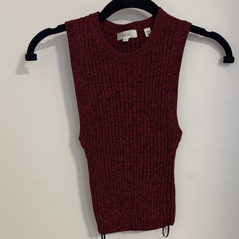 A.L.C. Burgundy Knit Tank Top